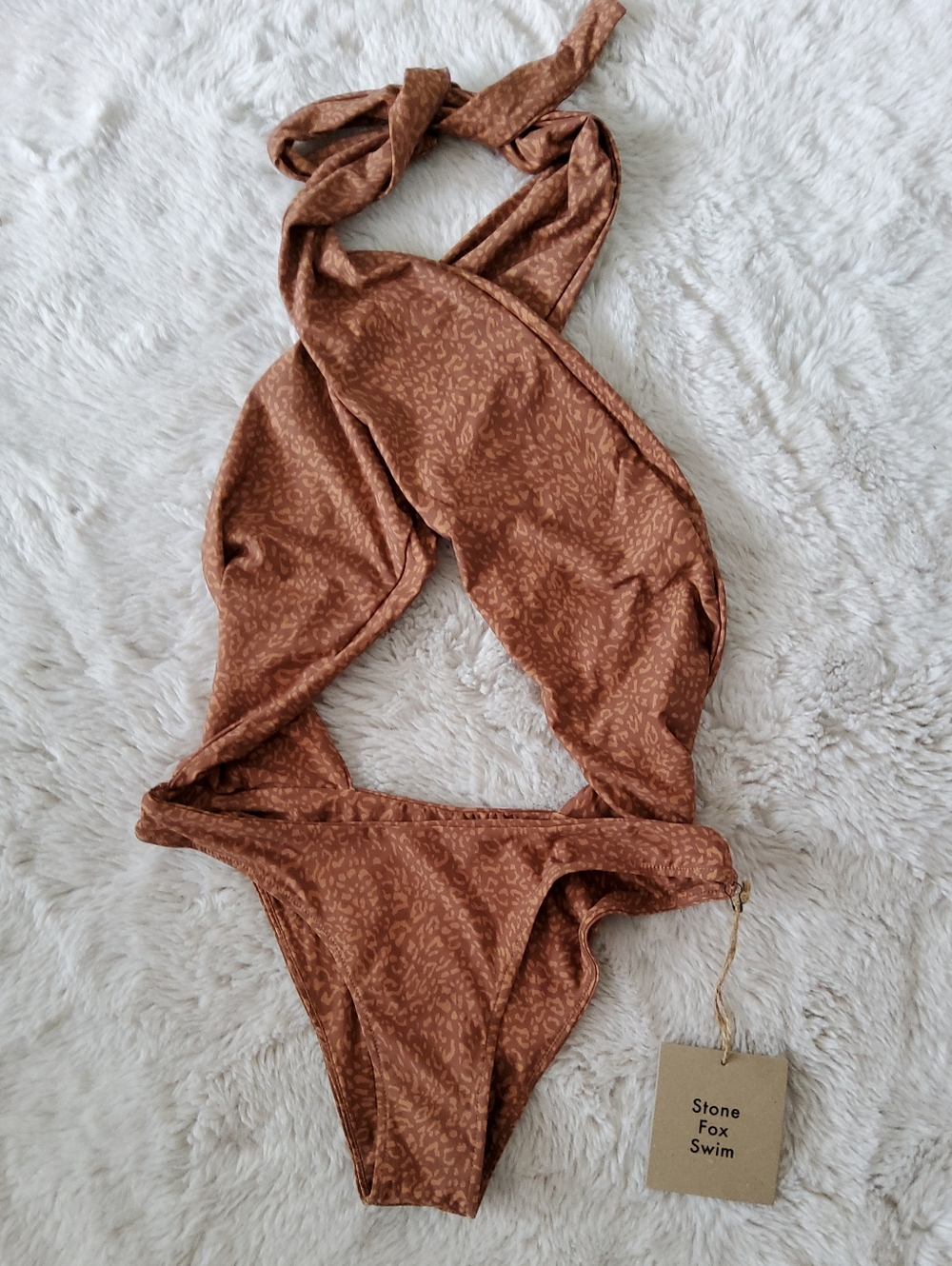 Stone Fox Swim Brown Patterned One-Piece Swimsuit